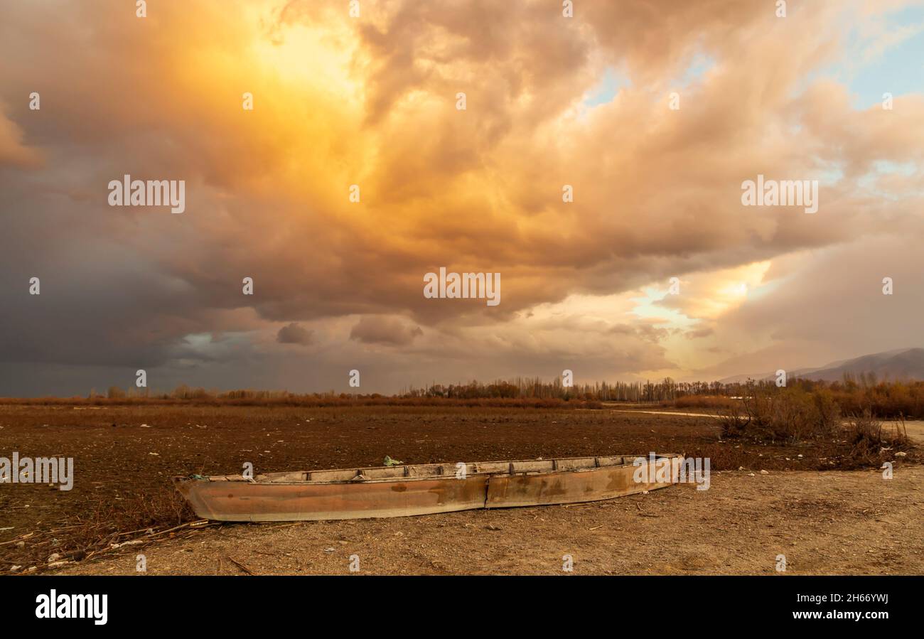 Eber Lake, one of the last ice age lakes of tectonic origin, in Eber ...