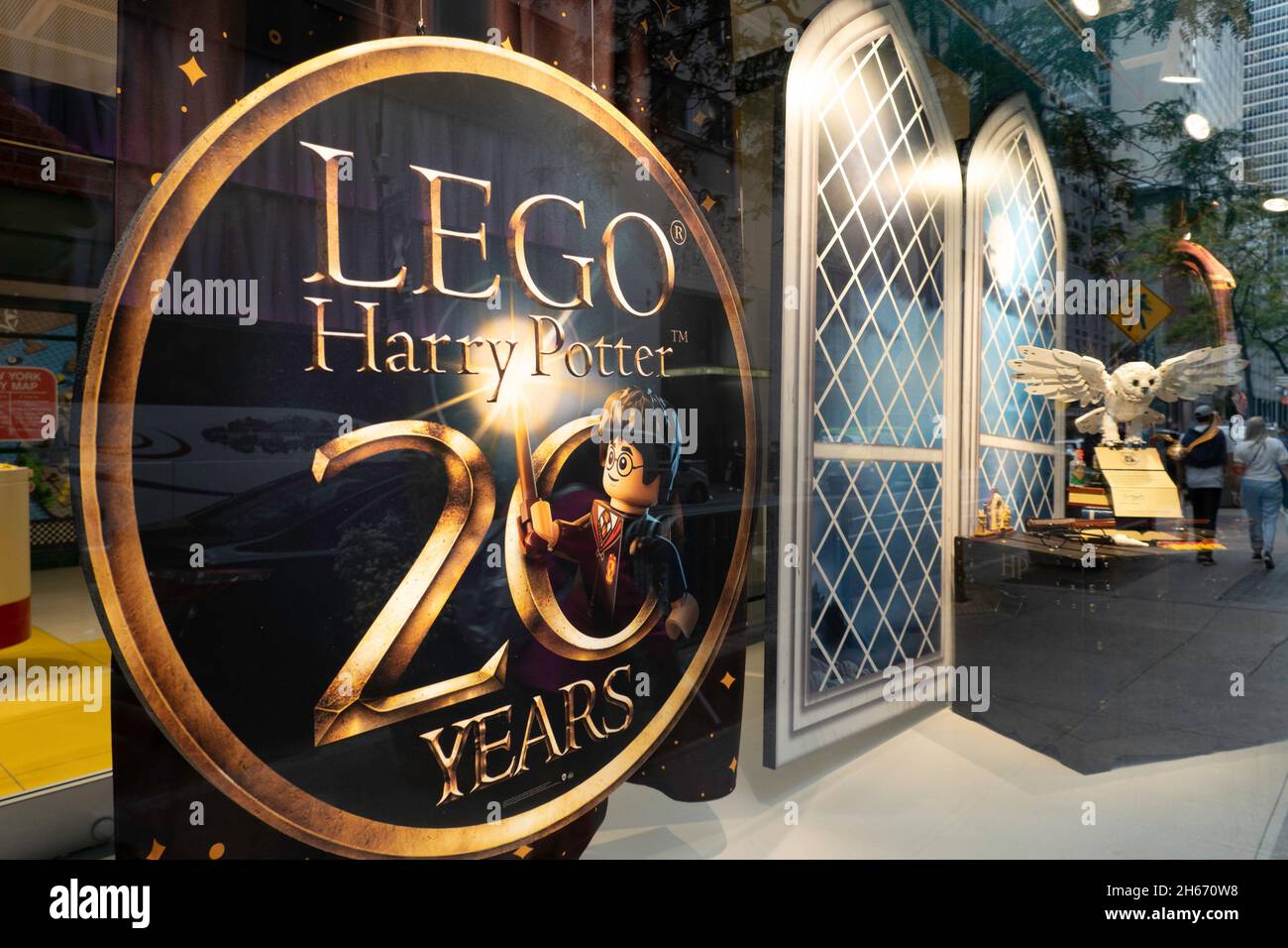 Recreation of the Rockefeller Center in the display of the Lego Store  situated in New York City Stock Photo - Alamy