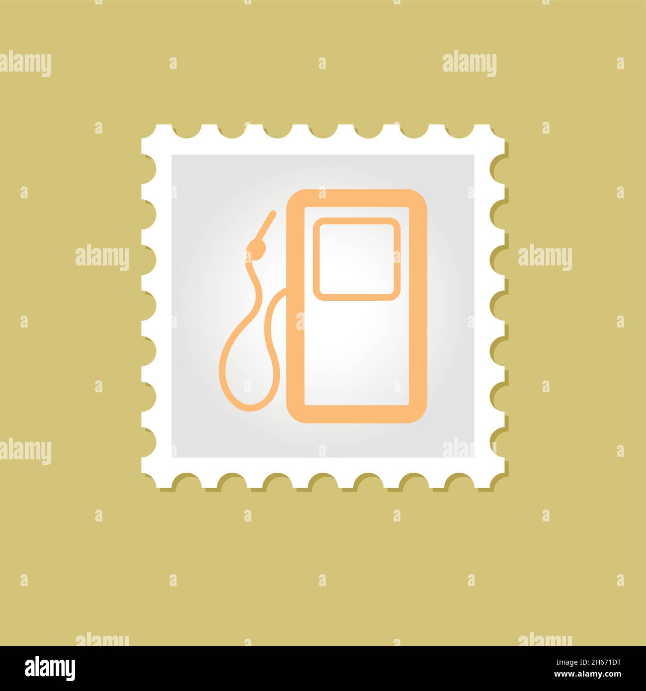 Gas Station vector stamp outline, eps 10 Stock Vector