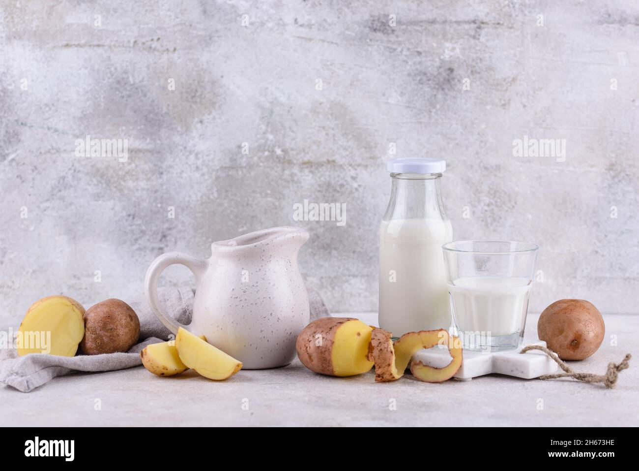 Potato milk. Nondairy healthy vegan drink Stock Photo Alamy