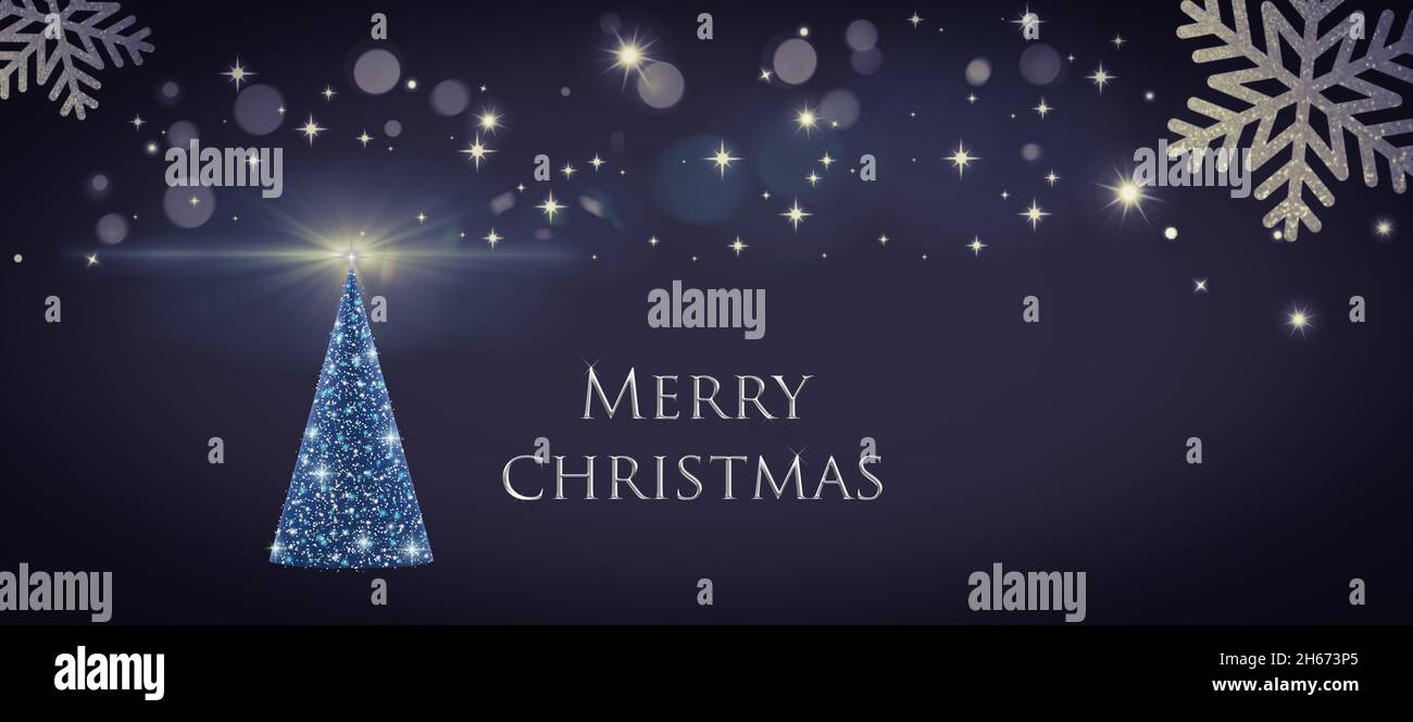 Christmas background with bokeh lights and Christmas tree Stock Photo ...
