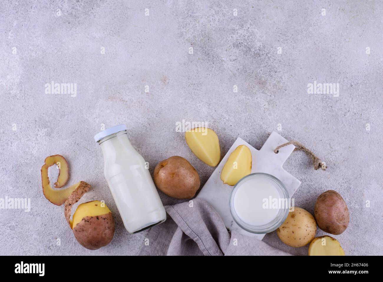 Potato milk. Nondairy healthy vegan drink Stock Photo Alamy