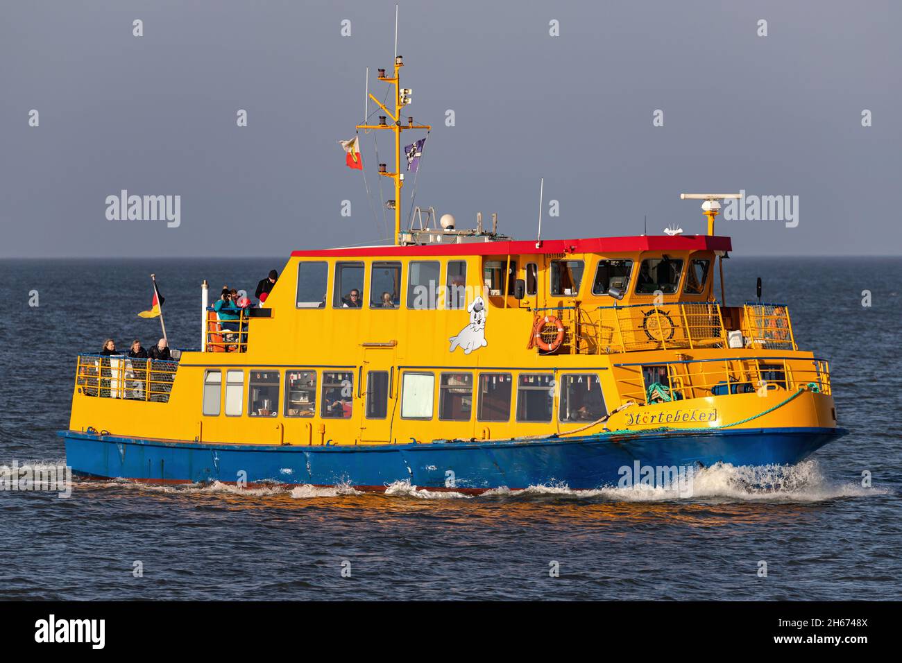 excursion boat STÖRTEBEKER on the river Elbe Stock Photo