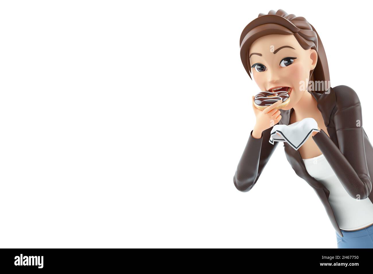Cartoon woman eating chocolate cake hi-res stock photography and images -  Alamy