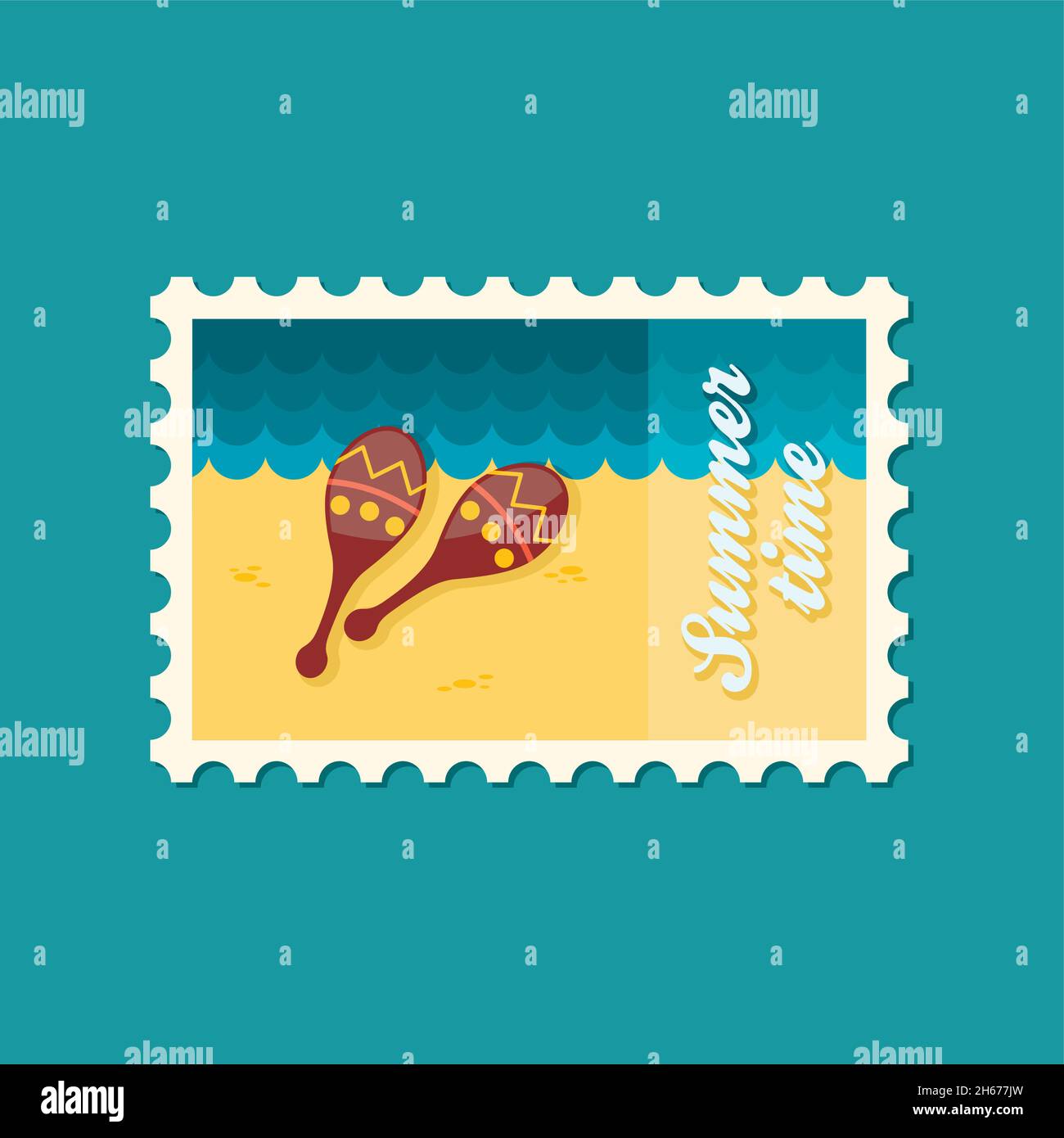 Maracas flat stamp, vector illustration eps 10 Stock Vector Image & Art ...