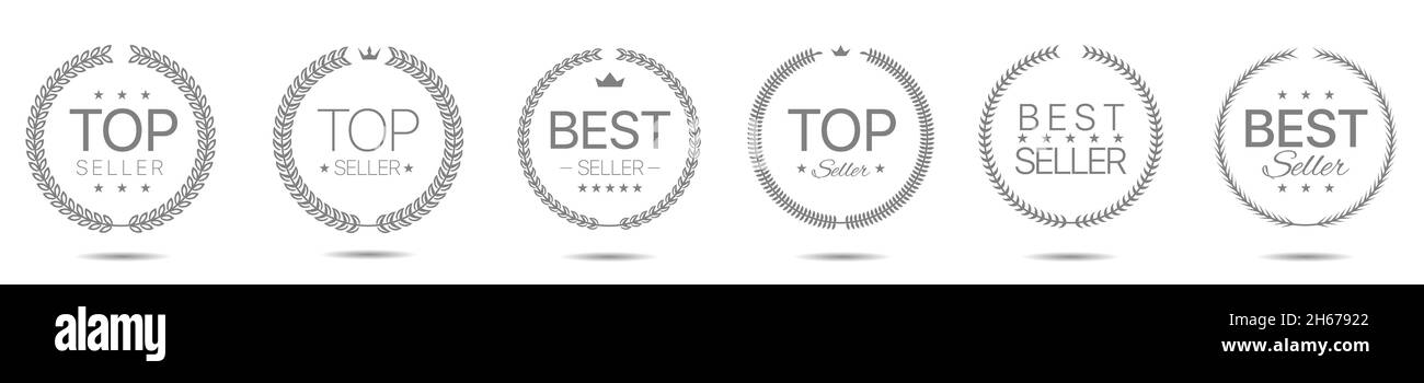 Top seller grey laurel wreath label set Stock Vector Image & Art - Alamy
