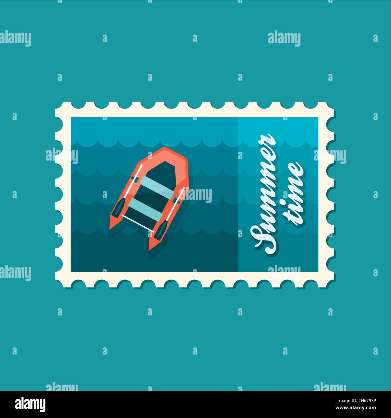 Inflatable boat flat stamp, vector illustration eps 10 Stock Vector ...
