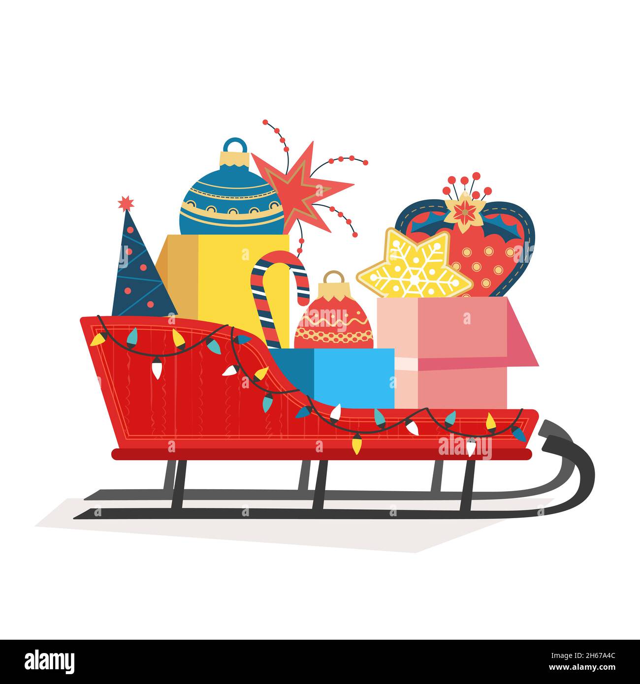 Santa Sleigh vector icon Stock Vector Image & Art - Alamy