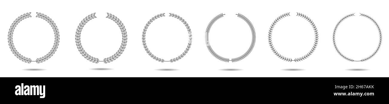 Grey laurel wreath label set Stock Vector Image & Art - Alamy