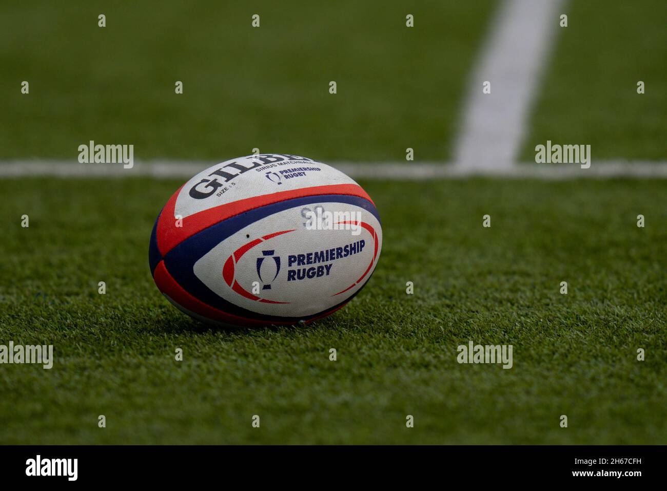 Premiership Rugby Cup practise ball Stock Photo