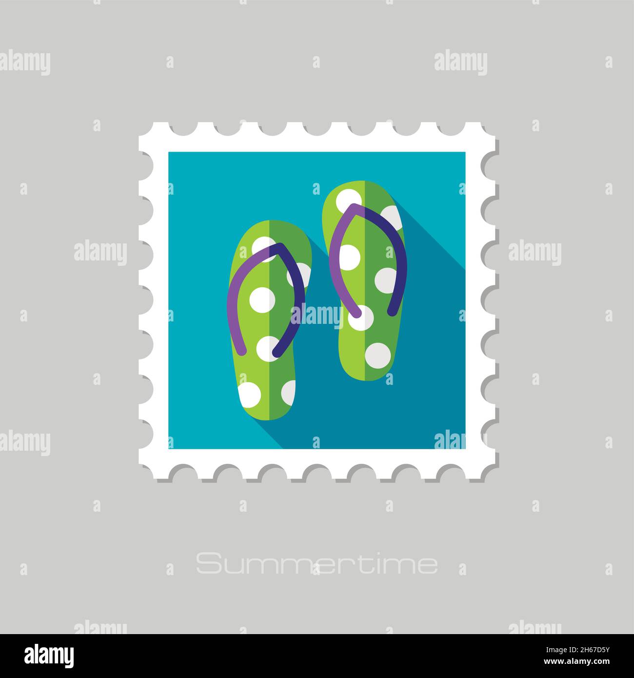 Flip Flops flat stamp with long shadow, eps 10 Stock Vector Image & Art ...