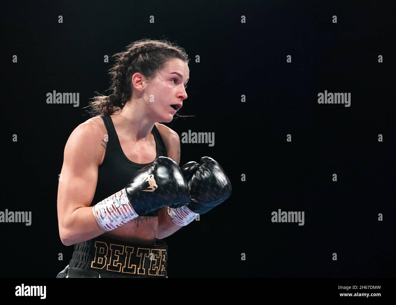 Terri Harper in the World Boxing Council World Female Super Feather Title bout at Sheffield Arena. Picture date: Saturday November 13, 2021. Stock Photo
