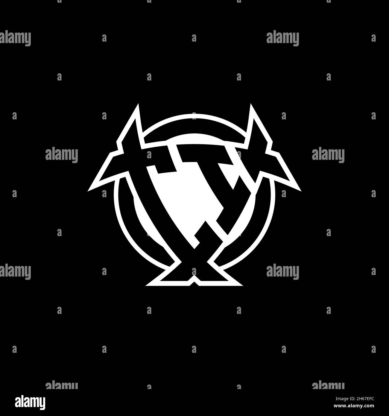 CI Monogram logo letter with triangle shield shape style design isolated on white background. Triangle monogram logo, shield monogram logo, triangle s Stock Vector