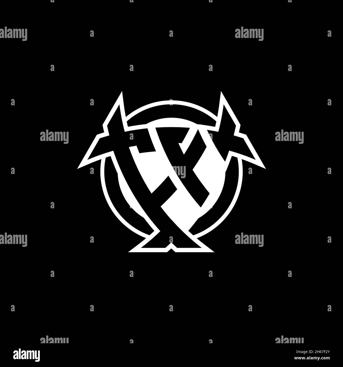 FF Monogram logo letter with triangle shield shape style design isolated on white background. Triangle monogram logo, shield monogram logo, triangle s Stock Vector