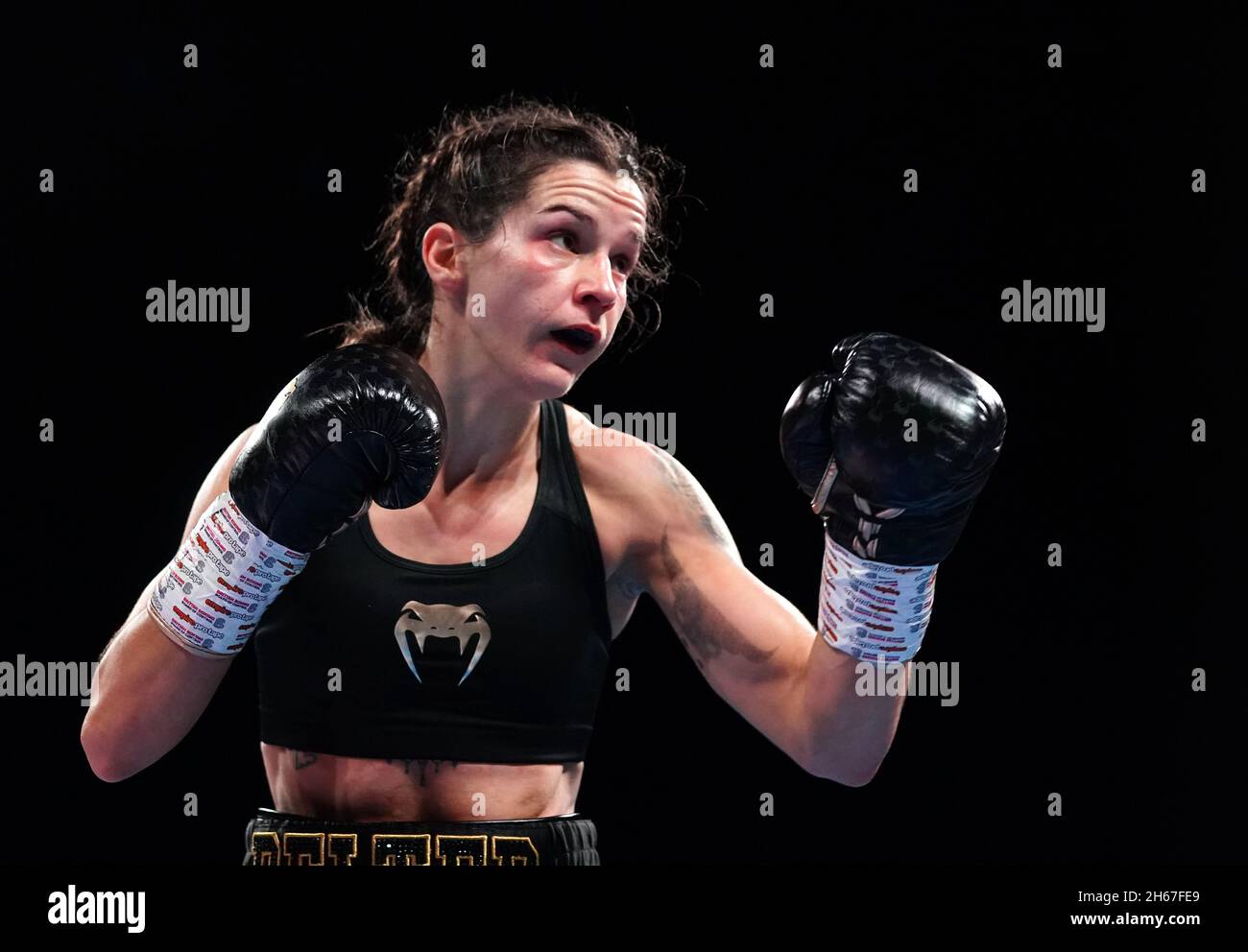 Terri Harper in the World Boxing Council World Female Super Feather Title bout at Sheffield Arena. Picture date: Saturday November 13, 2021. Stock Photo