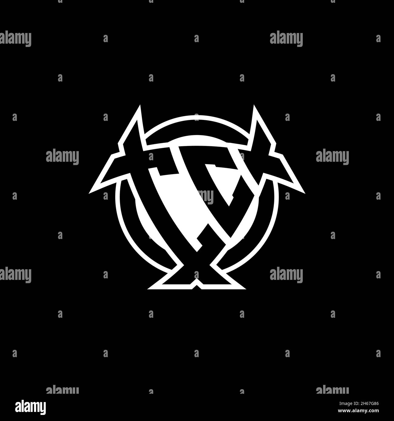 CC Monogram logo letter with triangle shield and circle shape style ...