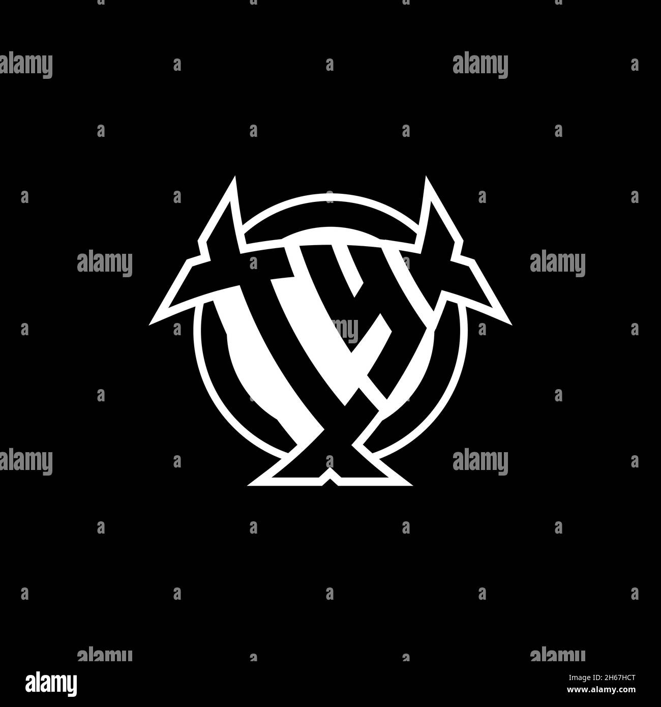 IY Monogram logo letter with triangle shield and circle shape style ...