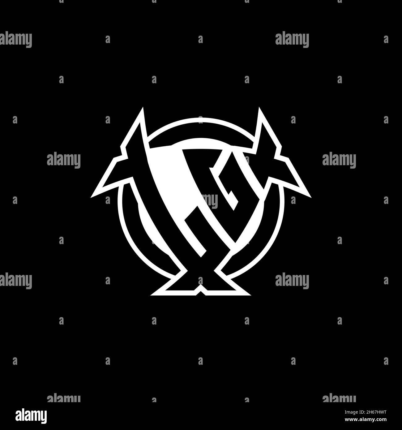LG Monogram logo letter with triangle shield and circle shape style ...