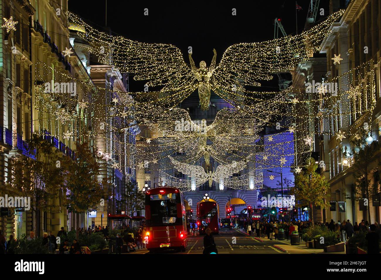 London, UK. 13th Nov, 2021. Angel shaped Christmas decorations in ...