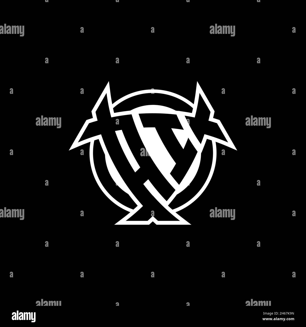 AI Monogram logo letter with triangle shield and circle shape style ...