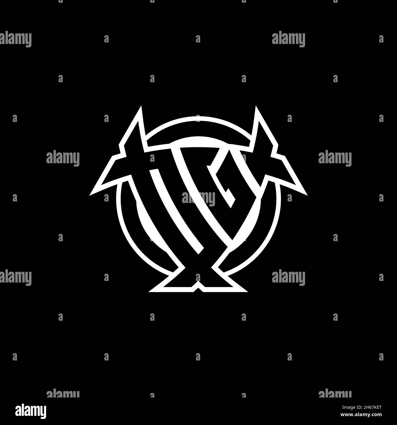OG Monogram logo letter with triangle shield and circle shape style ...