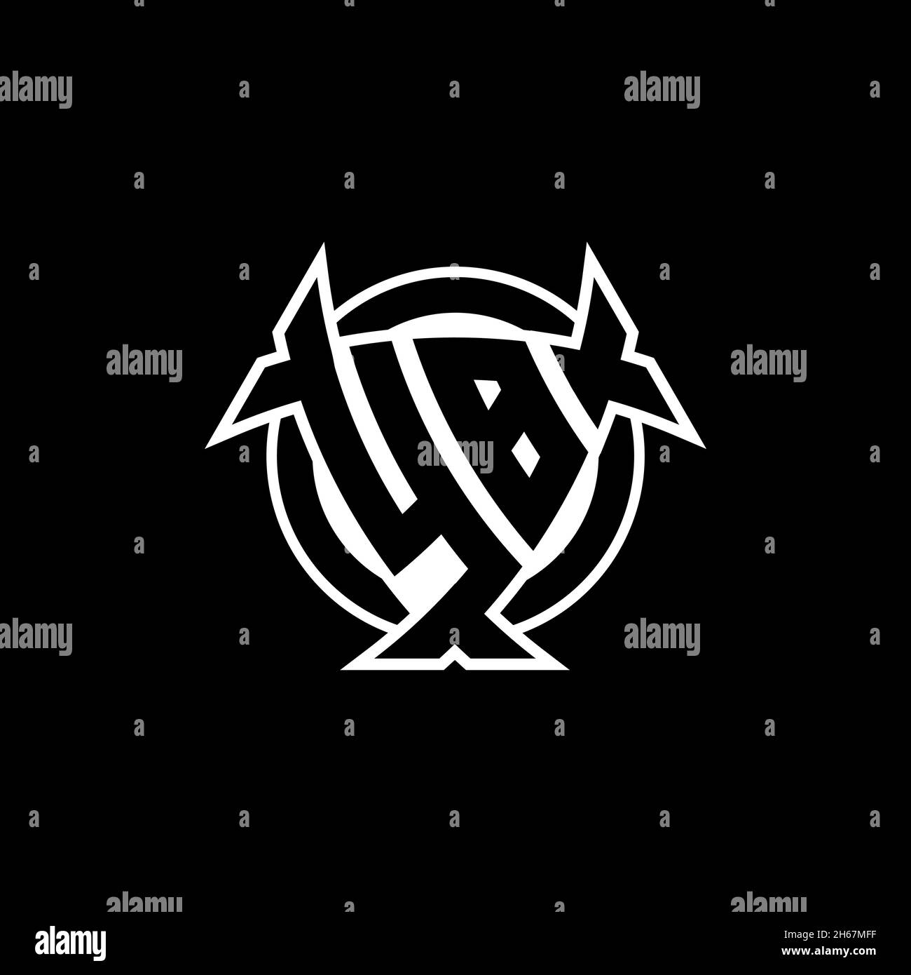 YB Monogram logo letter with triangle shield and circle shape style ...
