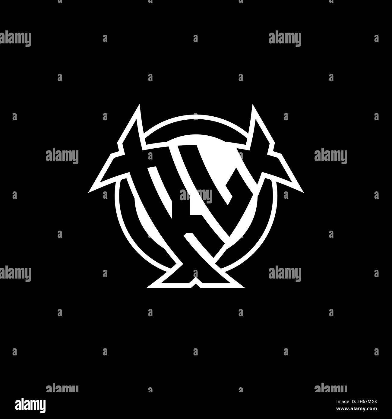 RL Monogram logo letter with triangle shield and circle shape style ...