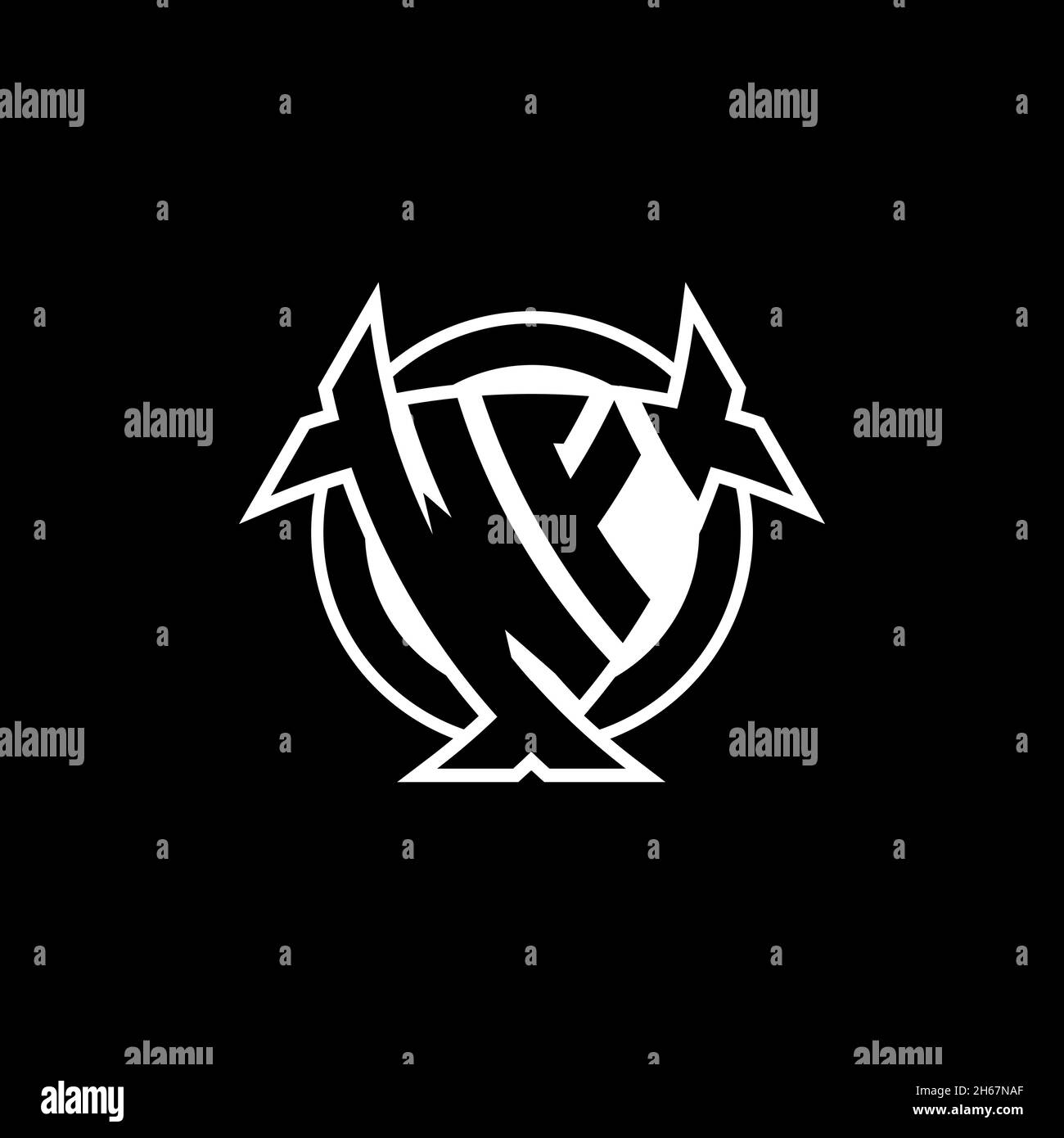 WF Monogram logo letter with triangle shield and circle shape style ...