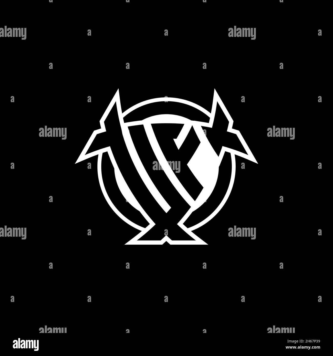UF Monogram logo letter with triangle shield and circle shape style ...
