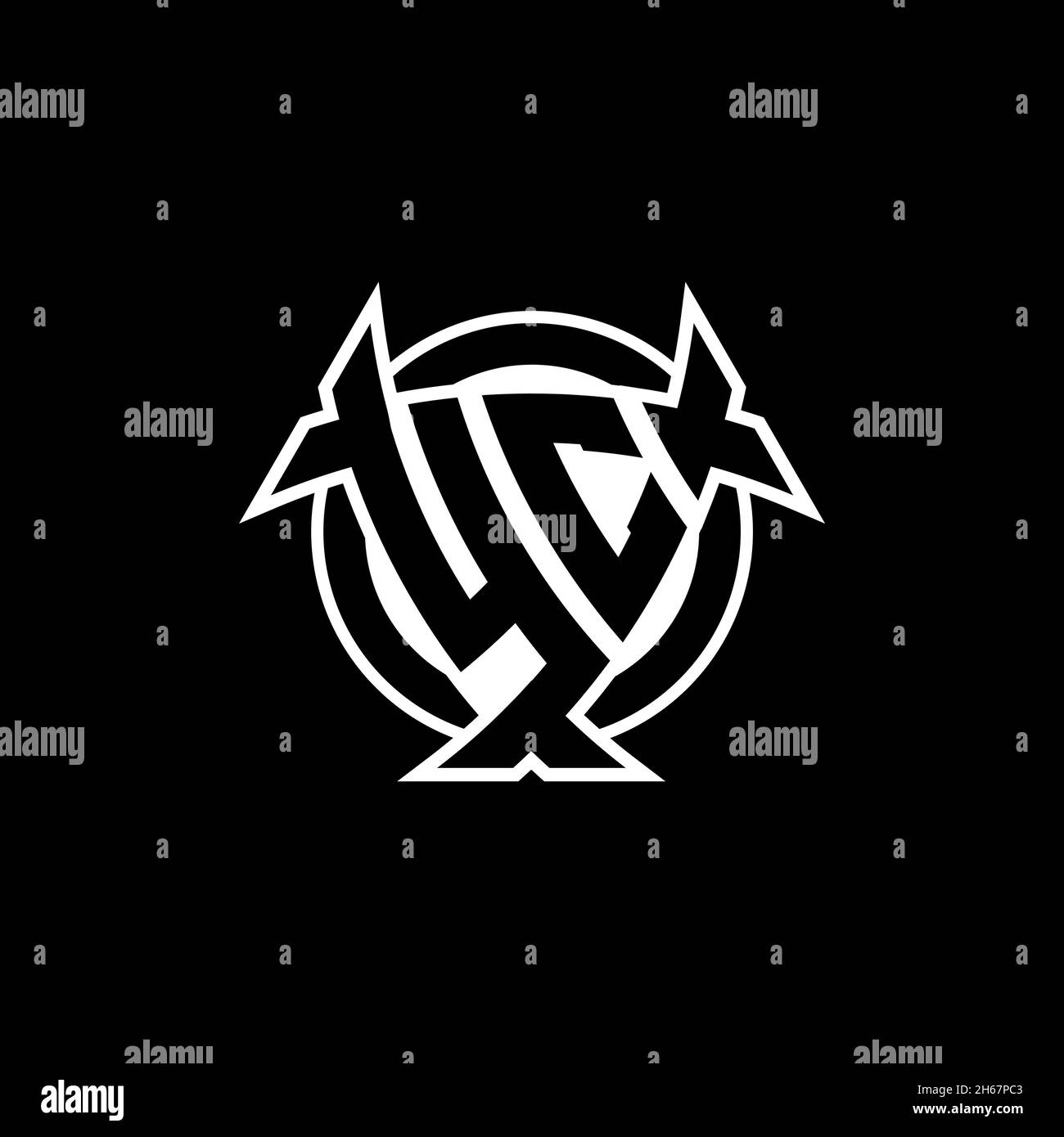 YC Monogram logo letter with triangle shield and circle shape style ...