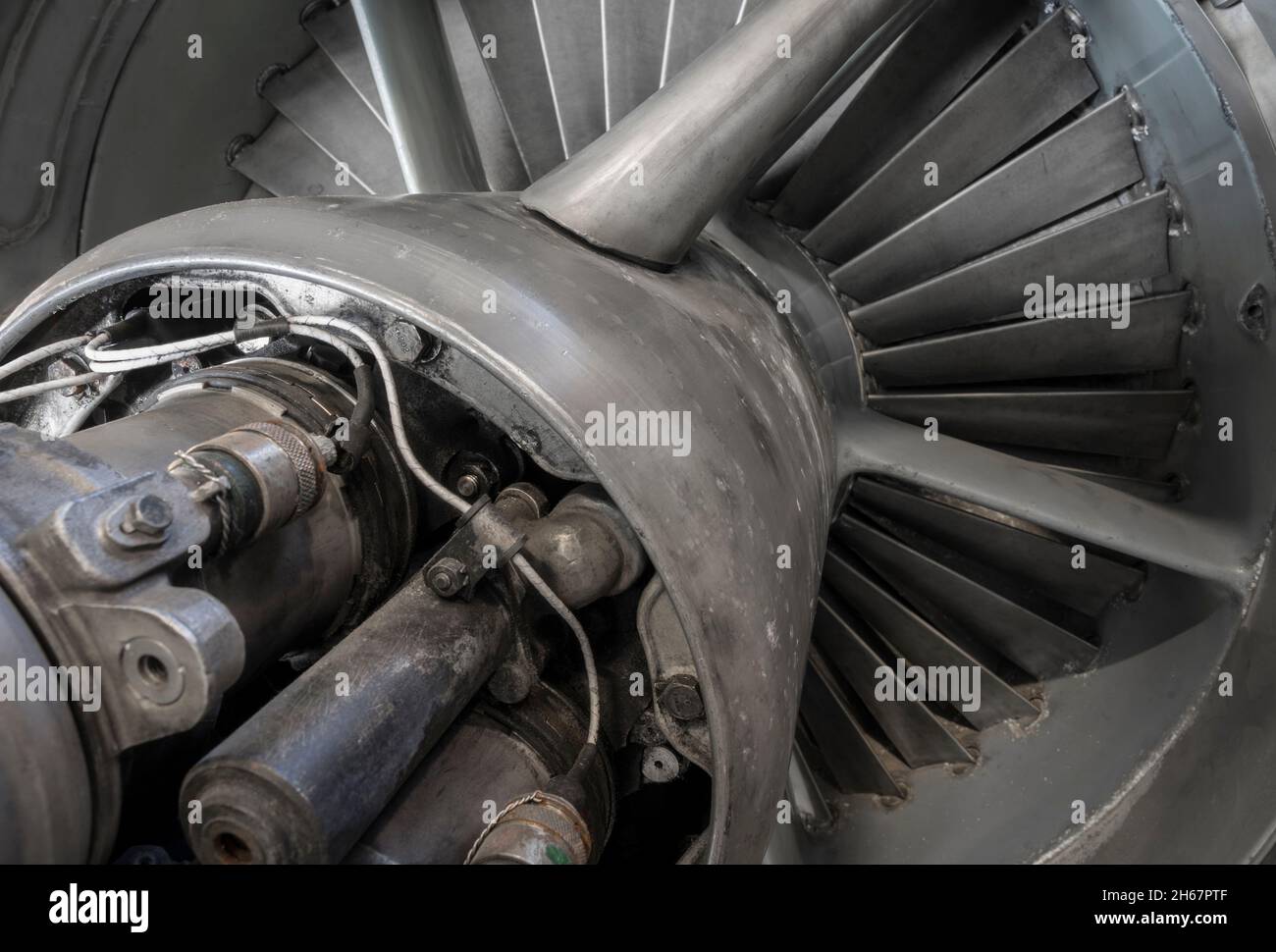 turbine detail of a historic airplane engine Stock Photo