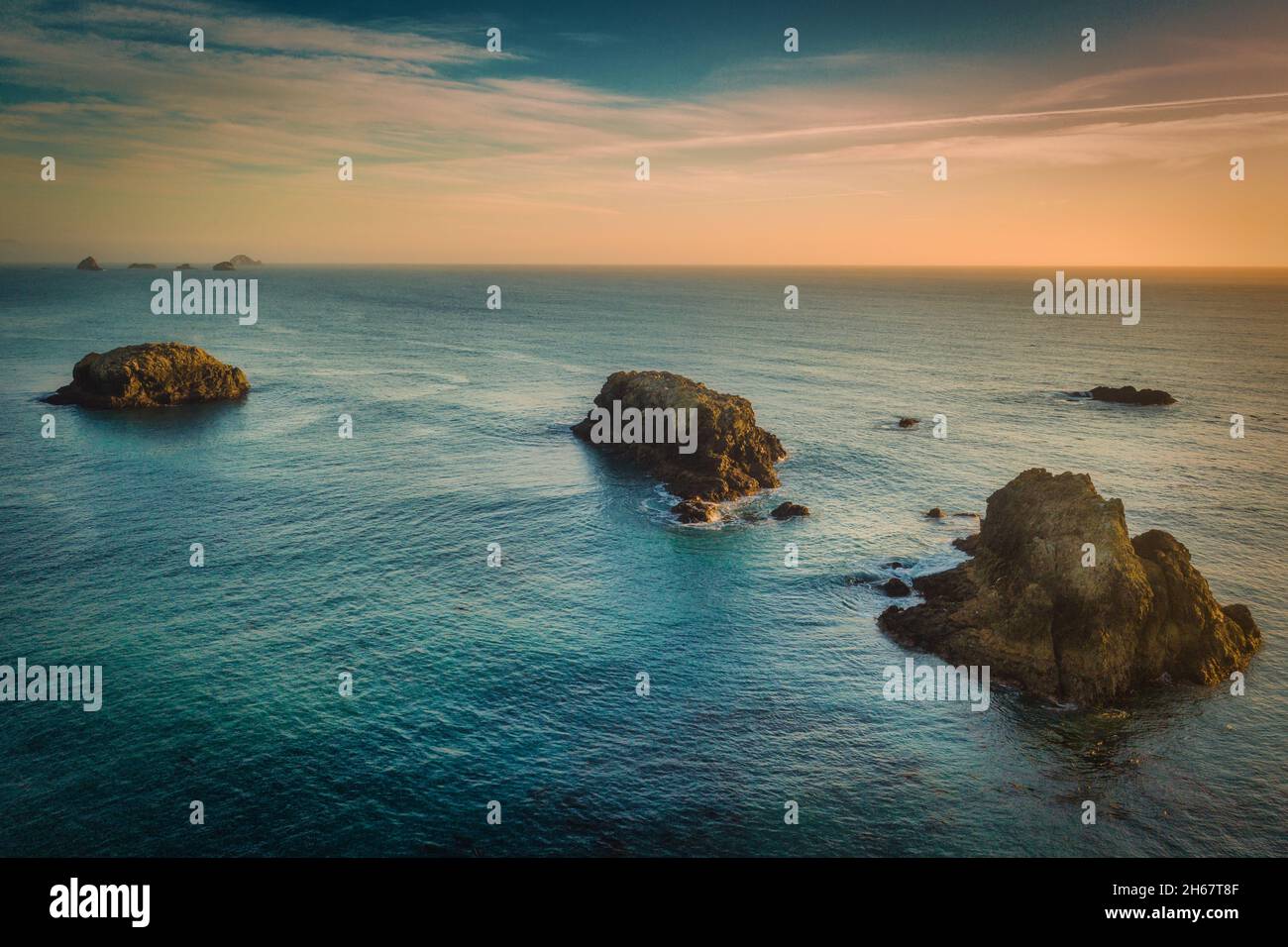 Sea stacks at Southern Oregon coast with vibrant colors Stock Photo - Alamy