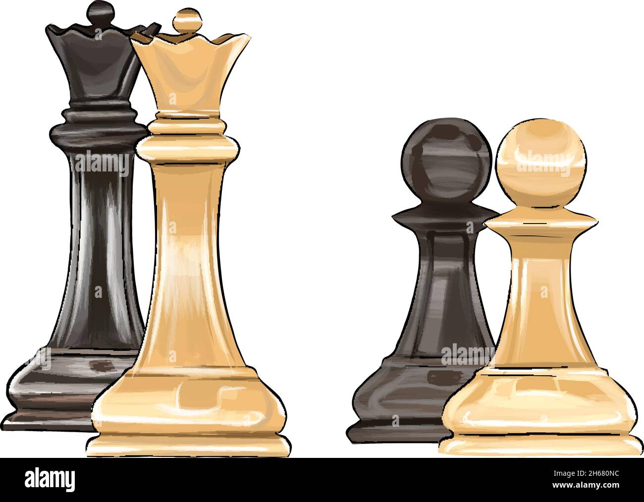 Premium Vector  Chess board game chess pieces from multicolored