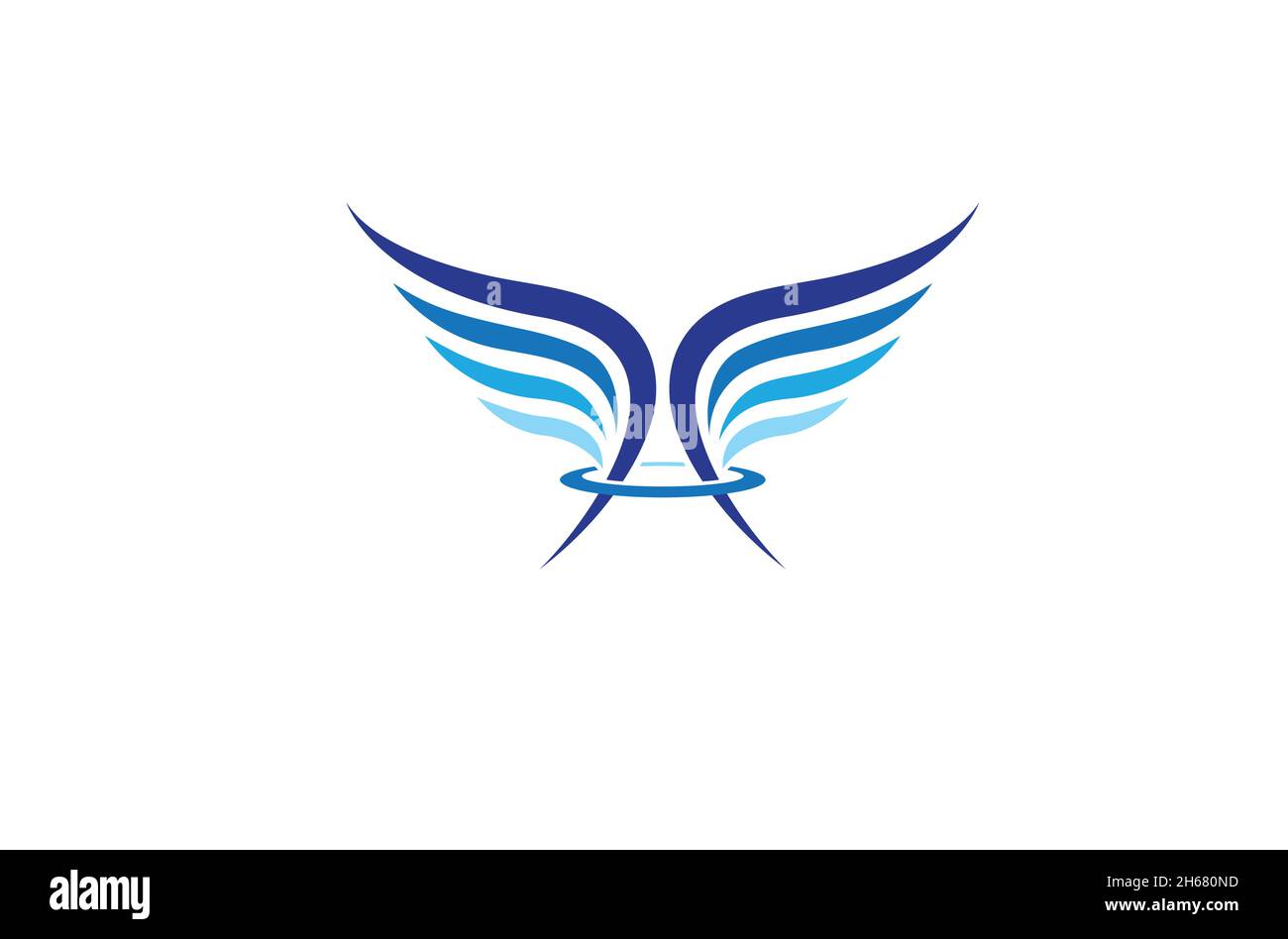 Creative Blue Wings Logo Vector Design Symbol Stock Vector