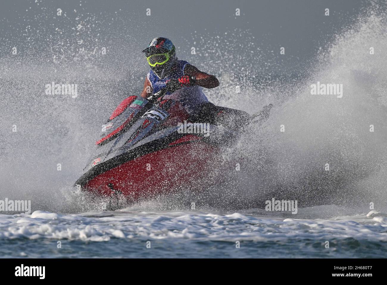 Kuwait City, Kuwait. 13th Nov, 2021. Fahad Al Rayes of Kuwait competes during the Runabout GP1 of the UIM-ABP Aquabike Class Pro World Championship in Kuwait City, Kuwait, Nov