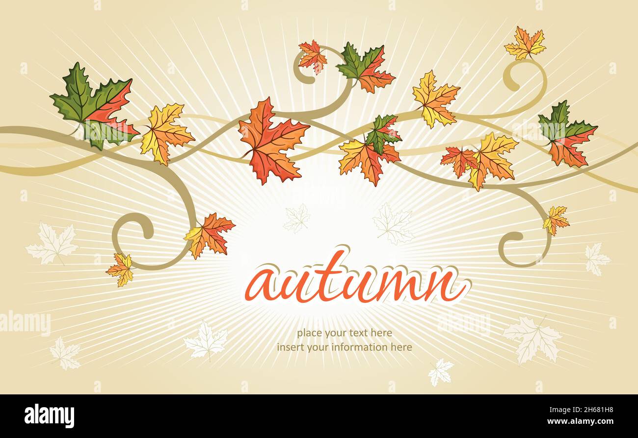 Autumn falling leaves background vector eps 10 Stock Vector Image & Art ...