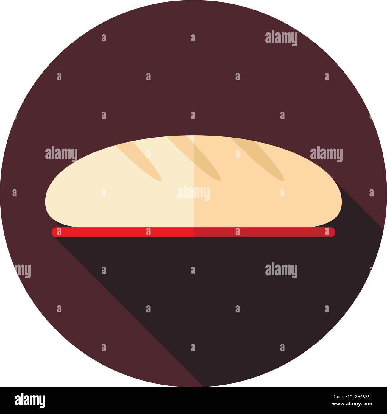 White bread icon flat Stock Vector Images - Alamy