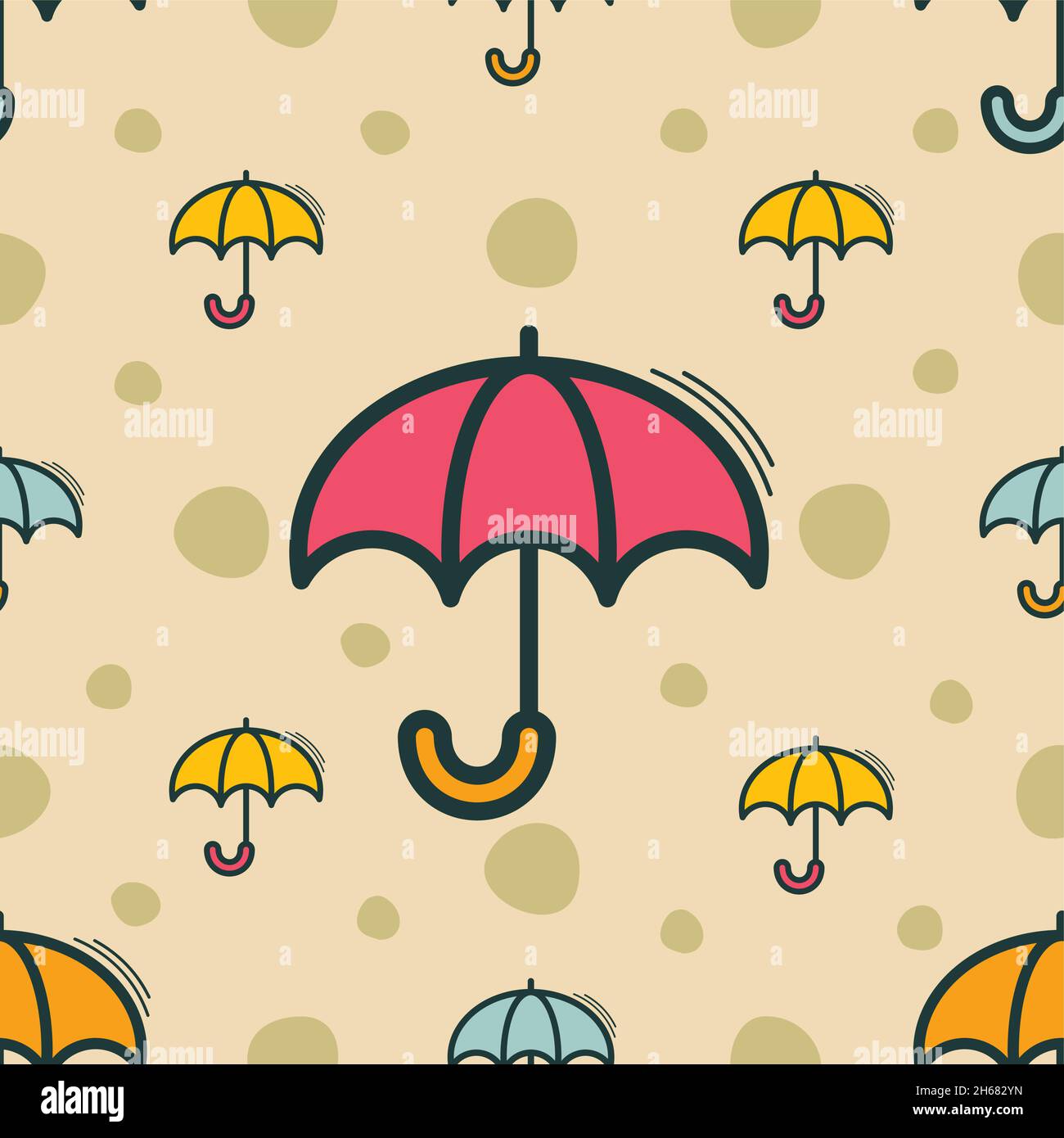 Vector seamless pattern with umbrellas motif can be used in textiles ...