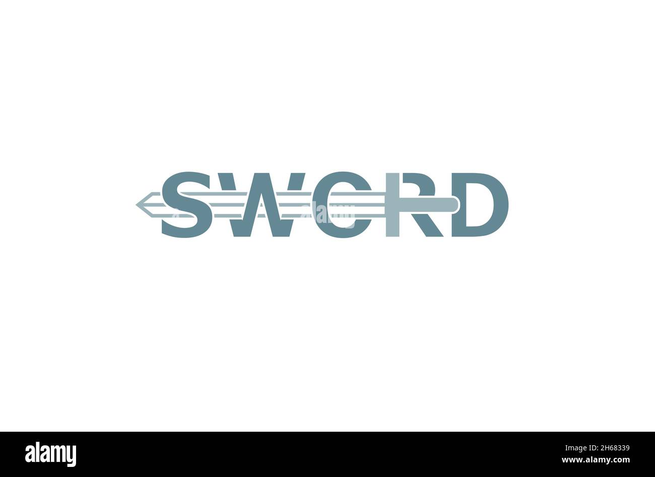Creative Sword Letter Knife Logo Vector Stock Vector