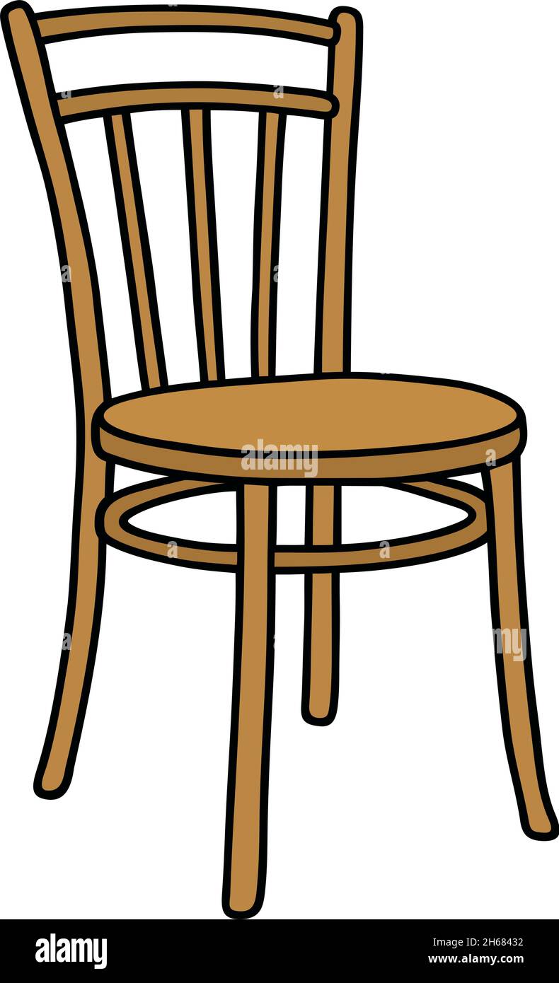 The vectorized hand drawing of a classic wooden chair Stock Vector ...