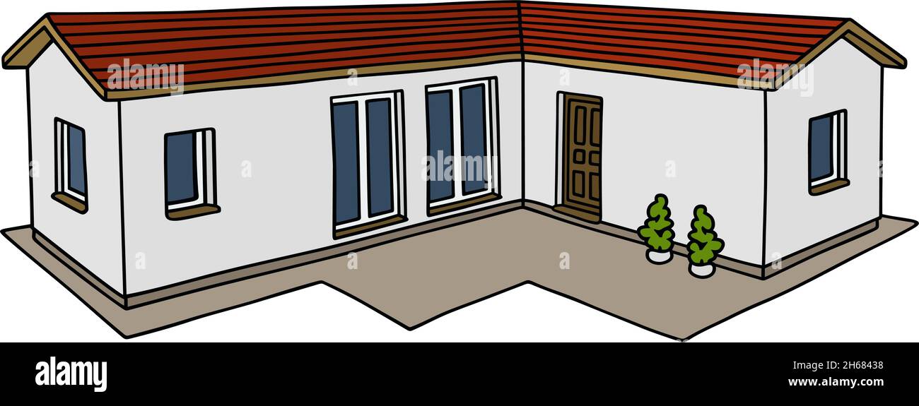 The vectorized hand drawing of a small house Stock Vector Image & Art ...