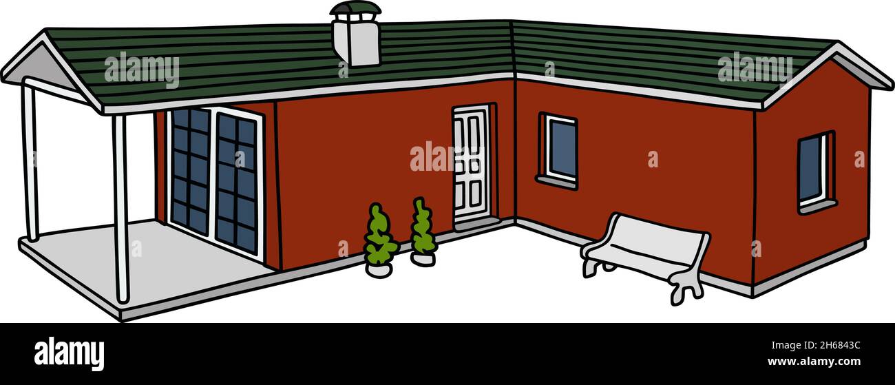 The vectorized hand drawing of a small house Stock Vector Image & Art ...