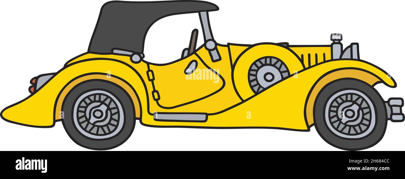 The vintage yellow convertible Stock Vector Image & Art - Alamy