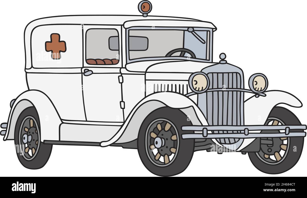 the vintage ambulance Stock Vector