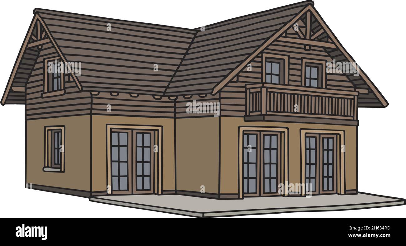 the modern wooden house Stock Vector Image & Art - Alamy