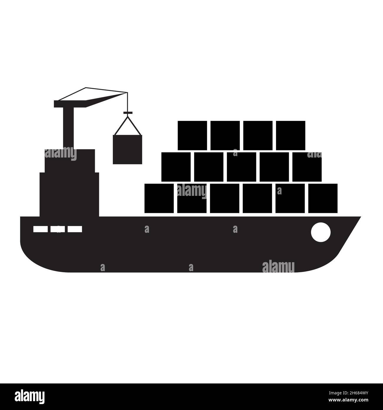 ship icon on white background. boat and logistics sign. transportation and shipping symbol. cargo ship logo.  flat style. Stock Photo