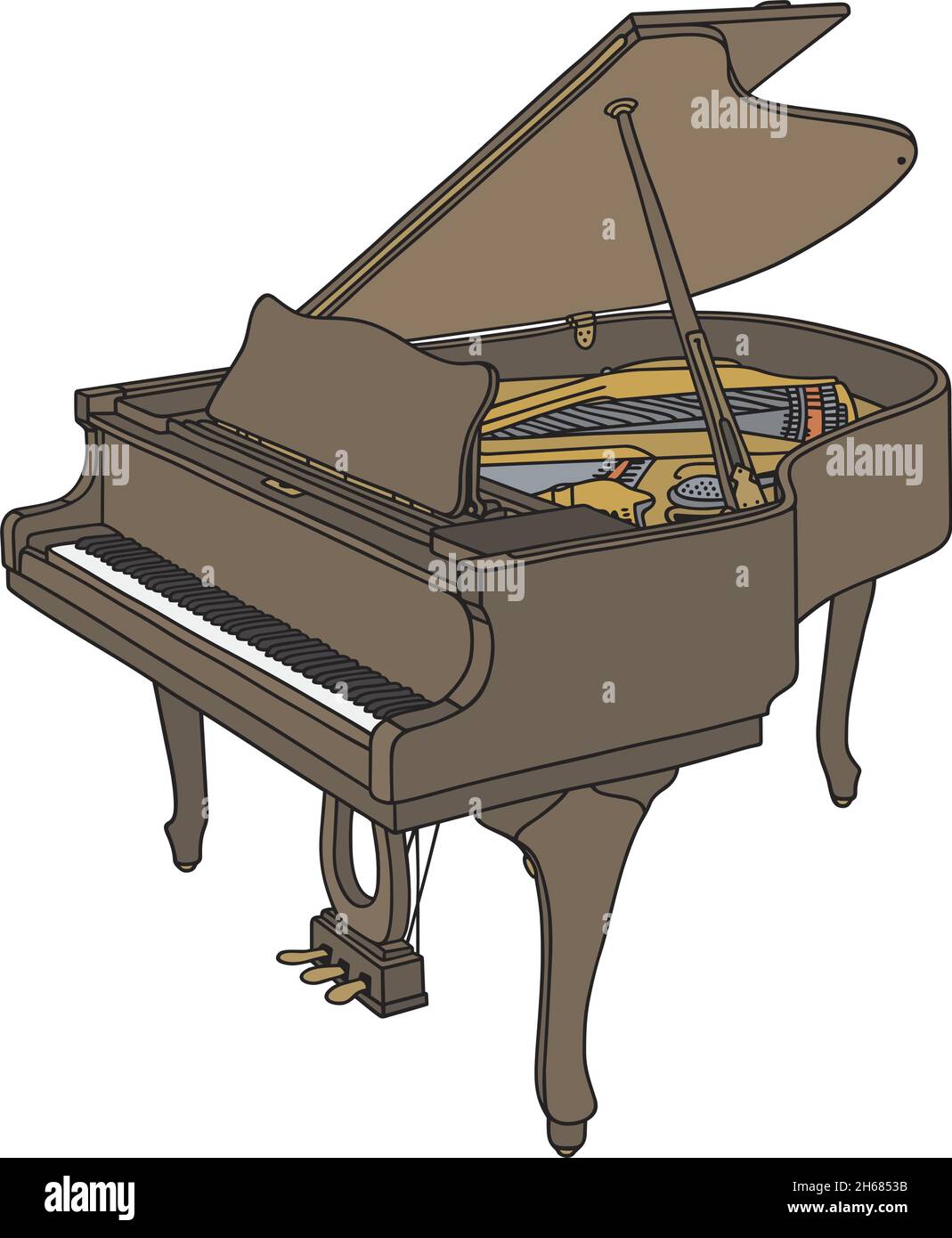 Old grand piano Stock Vector Images - Alamy
