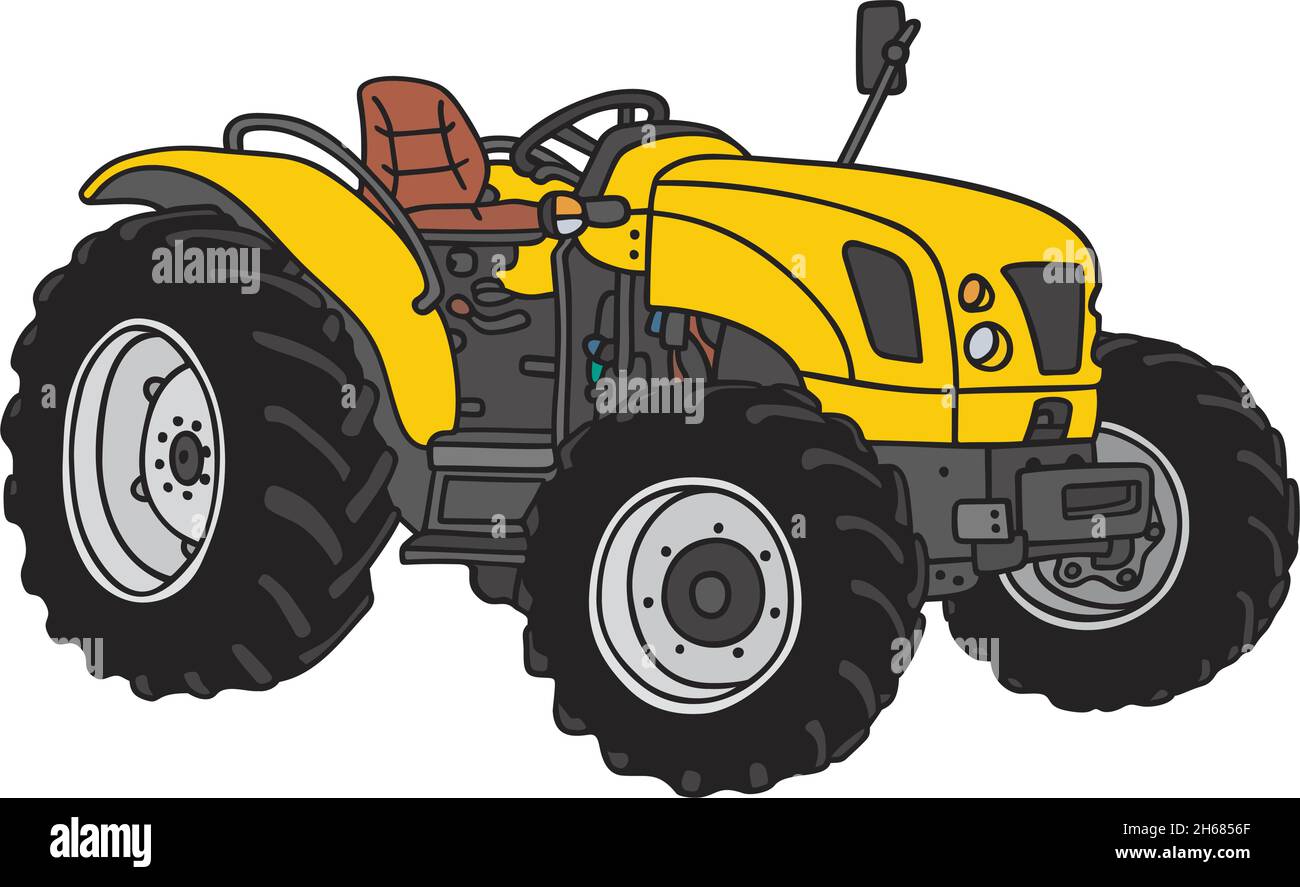 Small tractor at farm Stock Vector Images - Alamy