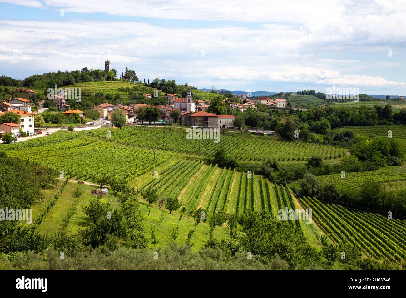 Smartno medieval village in Goriska Brda region, Slovenia. Stock Photo