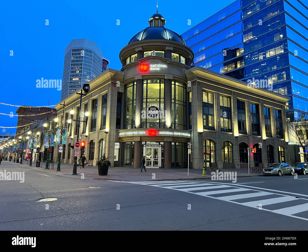 Calgary, Alberta, Canada November 13, 2021 Stephen avenue in Calgary
